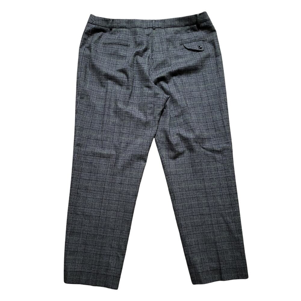 Carlisle Black, White and Lime Plaid Wool Blend Dress Pants - US 18 - Picture 2 of 7
